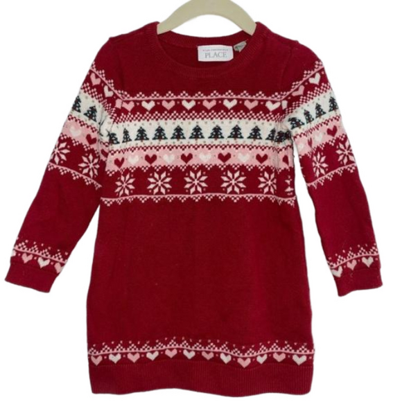 THE CHILDREN’S PLACE Winter Christmas Sweater Dress in toddler girls size 2T - Picture 1 of 6